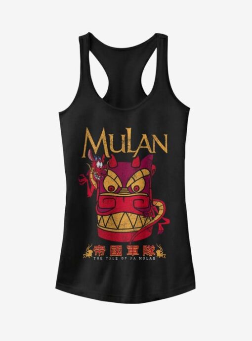 Disney Mulan Mushu Stone Dragon Head Girls Tank ZNF08