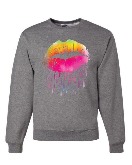 Dripping Neon Lips Sweatshirt AY