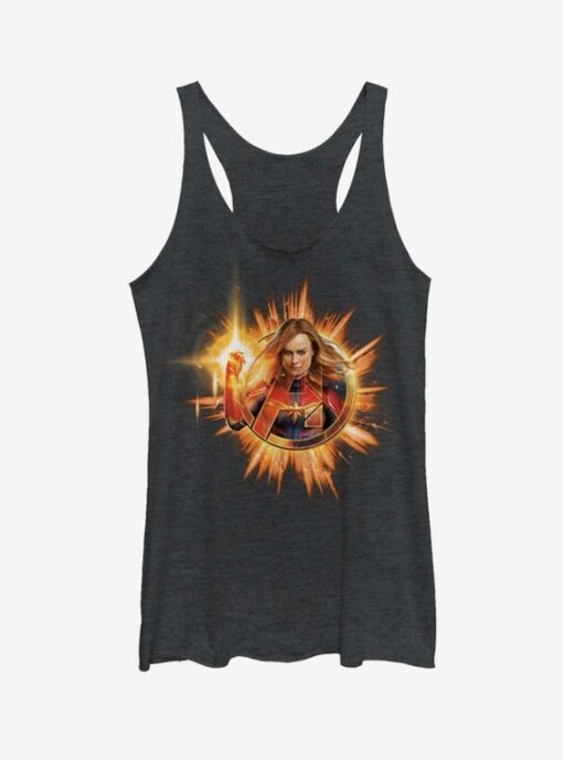 Endgame Fire Captain Marvel Girls Heathered Tank Top ZNF08