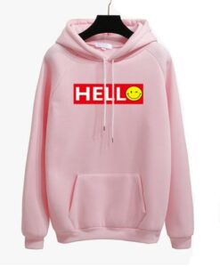 Fashion Kawaii Hello Letter Harajuku Pink Hoodies ZNF08