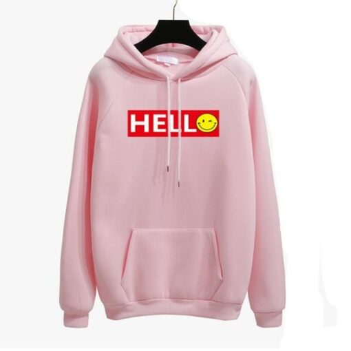 Fashion Kawaii Hello Letter Harajuku Pink Hoodies ZNF08