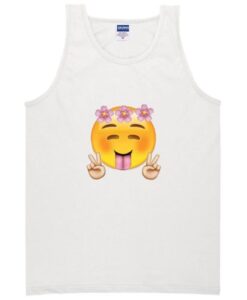 Floral Happy Face Crop Tank Top ZNF08