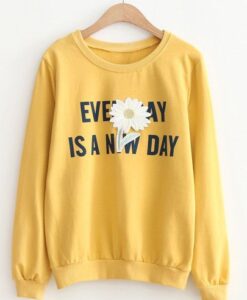 Flower Patch & Slogan SWEATSHIRT ZNF08