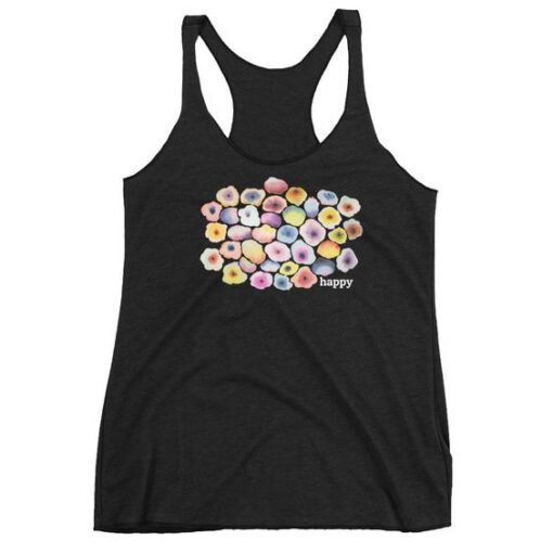 Flower happy Tank Top znf08