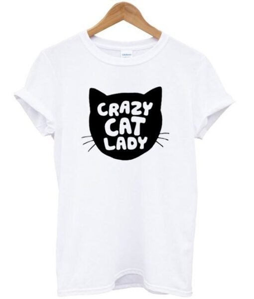 Grazy Cat Lady Silhouette Head T shirt ZNF08