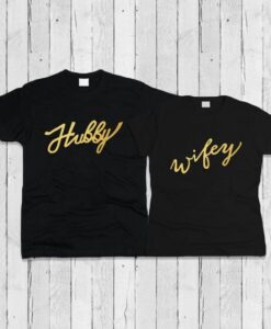 HUBBY WIFEY TSHIRT COUPLE THD