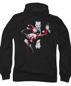 Harley Quinn and Joker on Black HOODIE ZNF08