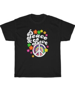 Hippie Peace Sign Peace & Love T-shirt