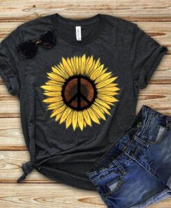 Hippie Sunflower Peace Symbol shirt ZNF08