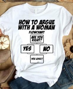 How to argue with a woman flowchart are you right shirt ZNF08