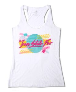 Iowa State Fair White Throwback Racerback Tank ZNF08