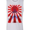 Japan Samurai Spirit Rising Sun Flag Graphic Retro Design Tank Top