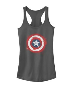 Juniors' Marvel Captain America Spray Paint Logo Graphic Tank ZNF08