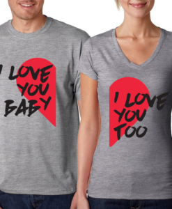 LOVE YOU Valentine's Day Couples T-shirt THD