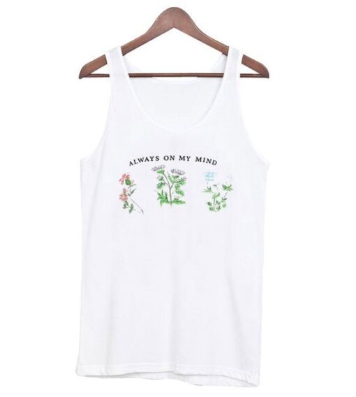 Letter Floral Crop Tanktop ZNF08