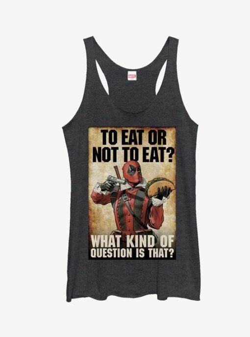 Marvel Deadpool To Eat Or Not To Eat Girls Tank ZNF08