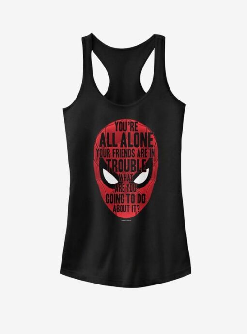 Marvel Spider-Man Far From Home Face words Girls Tank ZNF08