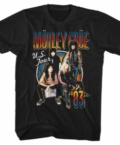 Motley Crue US Tour 83 Black Adult T-Shirt