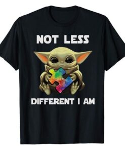 Not Less Different I Am Baby Yoda Hug Autism T-Shirt