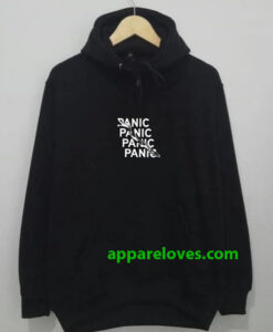 Panic black Hoodie Quote thd