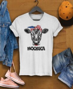 Patriotic Cow with Bandana T Shirt