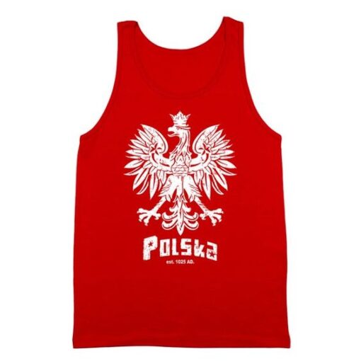 Polska Crest Poland Polish Pride White Eagle Soccer Flag Tank Top ZNF08