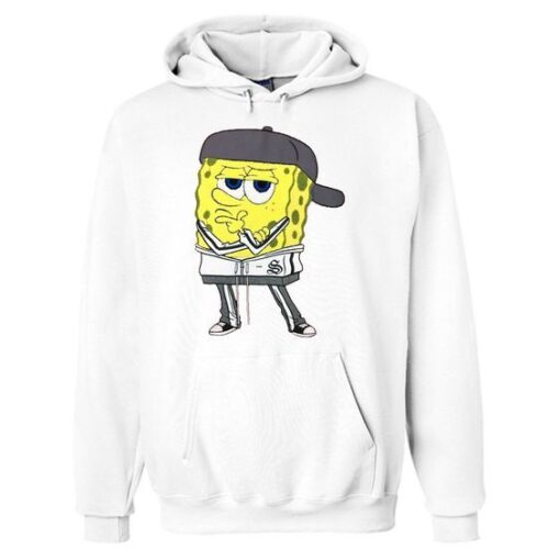 Pondering Spongebob Drawstring Hoodie ZNF08