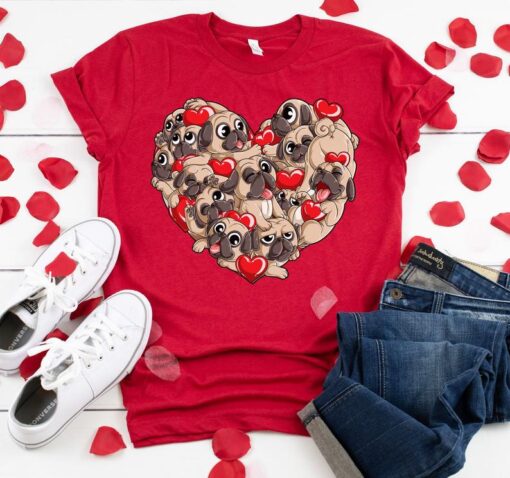 Pug Valentines Day T shirt ZNF08