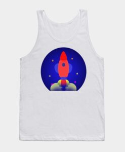 ROCKET ON BLUE Tank Top ZNF08