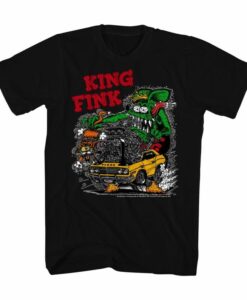 Rat Fink King Fink Black Adult T-Shirt