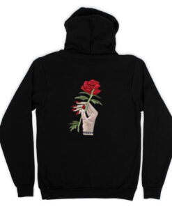 Red Rose Black (Back )Hoodies THD