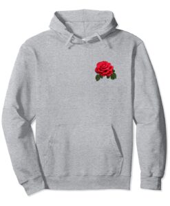 Red Rose Pullover GREY Hoodie THD