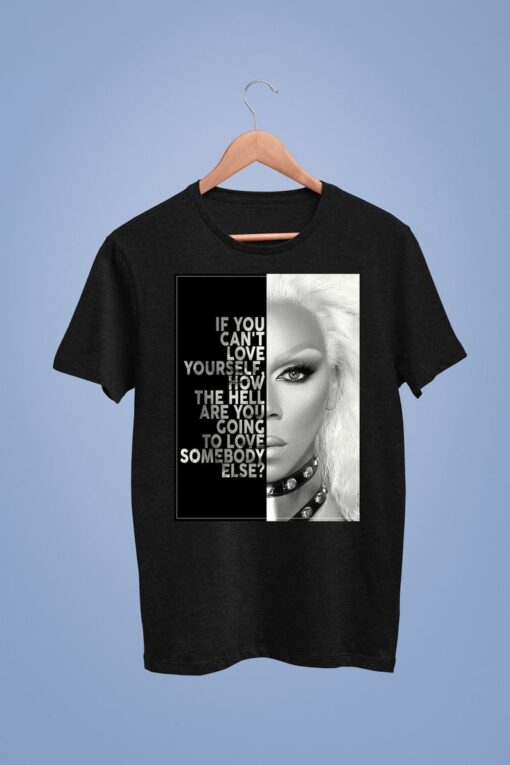 Ru Paul Drag Race Typography Black Color Tee