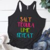 Salt Tequila Lime Repeat Women's Racerback Tank ZNF08