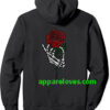 Skeleton Hand Holding Rose Hoodie (BACK)THD