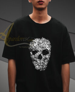 Skull Flower Retro Floral Vintage T Shirt