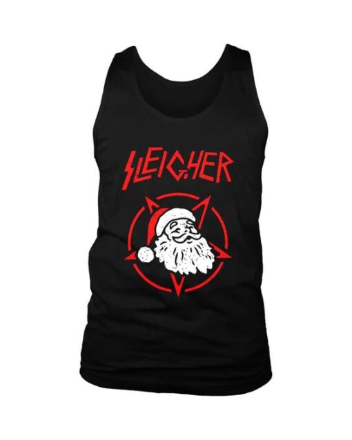 Sleigher Metal Christmas Santa Funny Men's Tank Top DAP