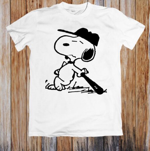 Snoopy Playing Baseball Funny Unisex T Shirt