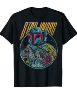 Star Wars Boba Fett Neon Blaster Vintage T-Shirt