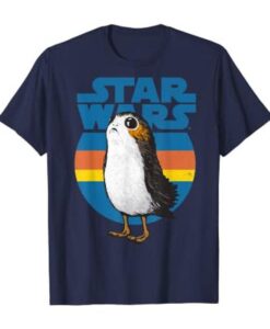 Star Wars Last Jedi Porg Retro Stripes Logo T-Shirt