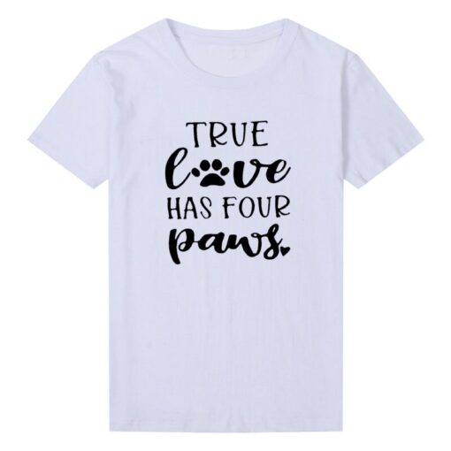 True Love Has Four Paws Funny T Shirt THD