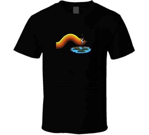 Video Game Retro Gamer Pitfall Swinging Vine Over Alligators T Shirt