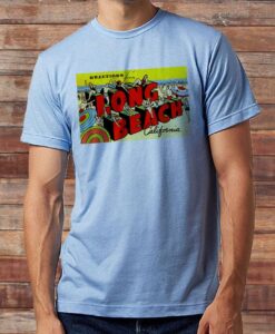 Vintage Postcard Greetings from Long Beach California Retro T-shirt