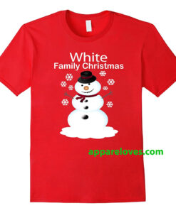 White Family Christmas Personalized Snowman Shirt THD