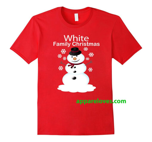 White Family Christmas Personalized Snowman Shirt THD