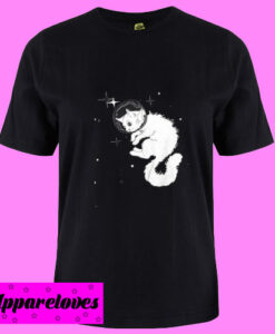 astronaut White cat T Shirt