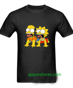 bart and lisa simpson scream t shirt thd