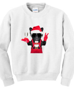 bulldog santa style sweatshirt