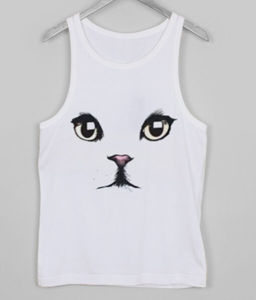 cat face tank top