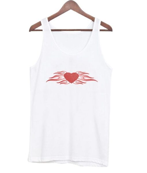 flame heart tank top ZNF08